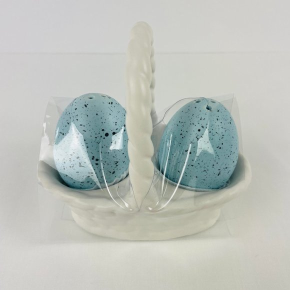 Rae Dunn Blue Speckled Eggs Salt & Pepper New Release - Picture 4 of 5